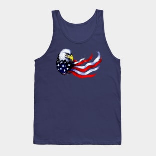 4th of July - Patriotic Eagle Design - Flag USA - Sticker Tank Top